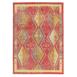 Distressed Homage Hand Knotted Wool Geometric Area Rug