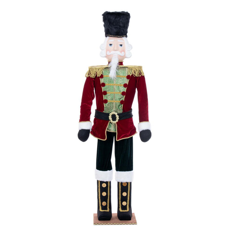  6'8" Red Velvet Standing Nutcracker Doll.