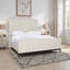 Silvia Rubber Wood Bed, Light Grey, Queen-910580607-910580605