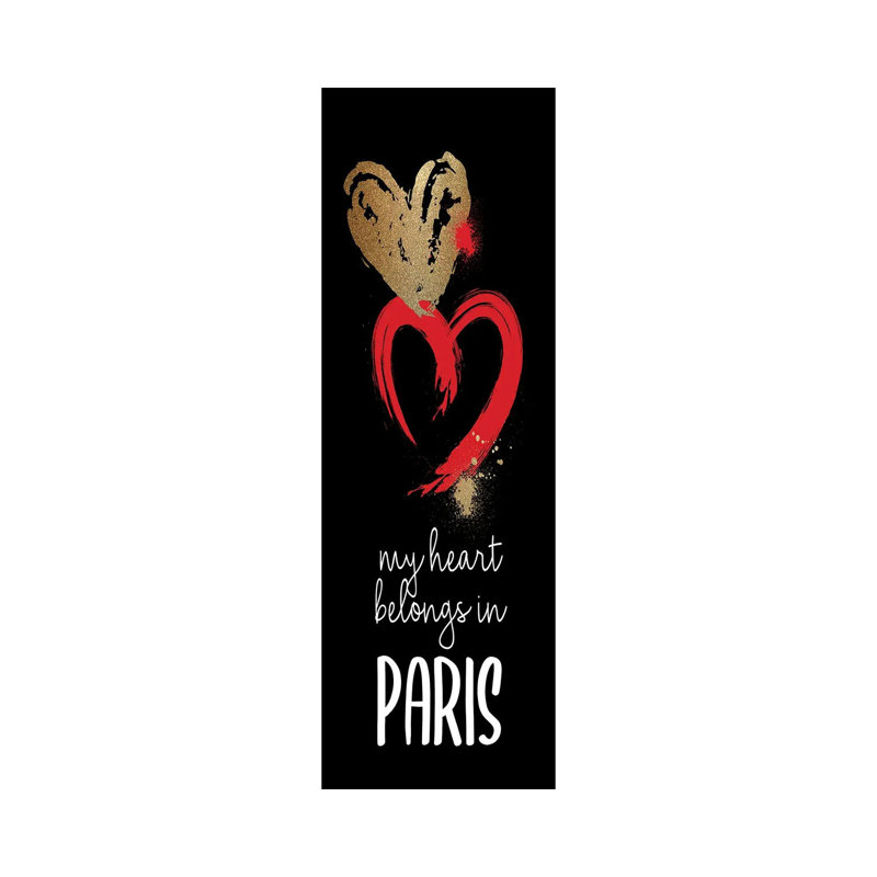 I Love Paris II by Kimberly Allen - Wrapped Canvas Panoramic Print, 30.48 cm H x 91.44 cm W x 1.91 cm D