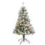 Sapin de Noël floqué avec lumières DEL-1796319354