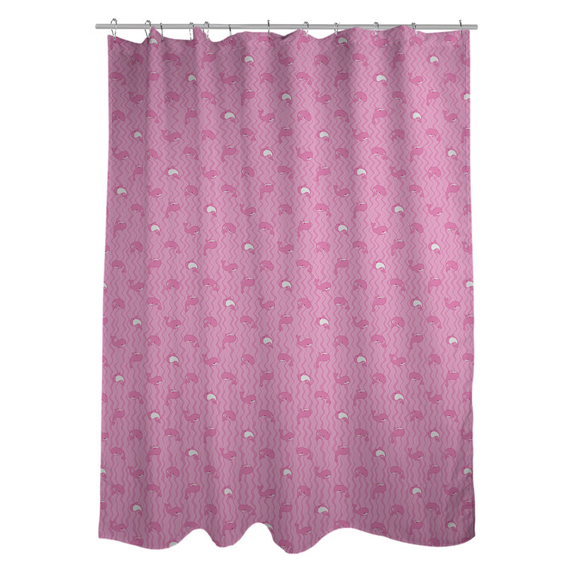 Rideau de douche simple katelyn elizabeth baleines, Rose