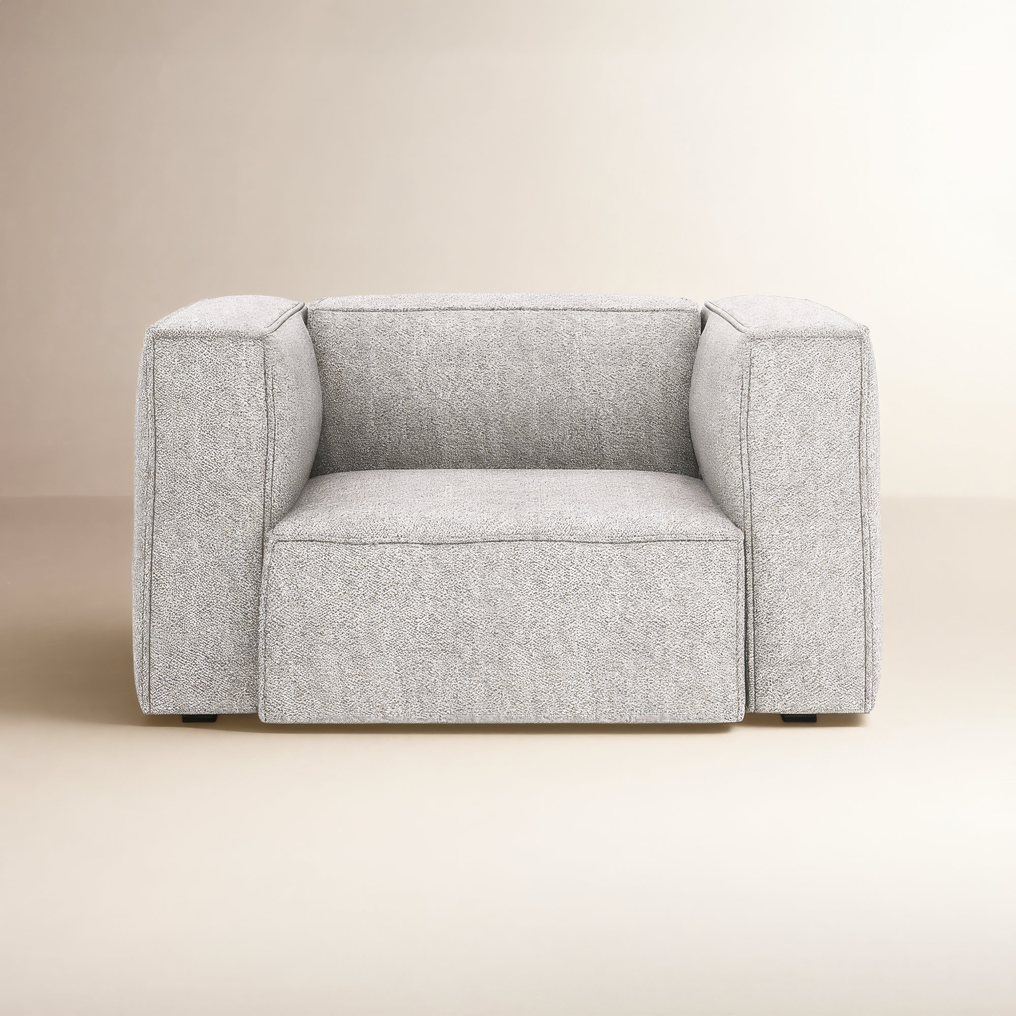 Shonnard Upholstered Accent Chair, Taupe Performance Boucle