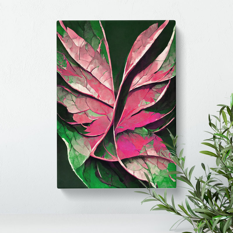 Abstract Leaf No.3 - Wall Art, Wrapped Canvas, 50cm H x 35cm W, No Matte