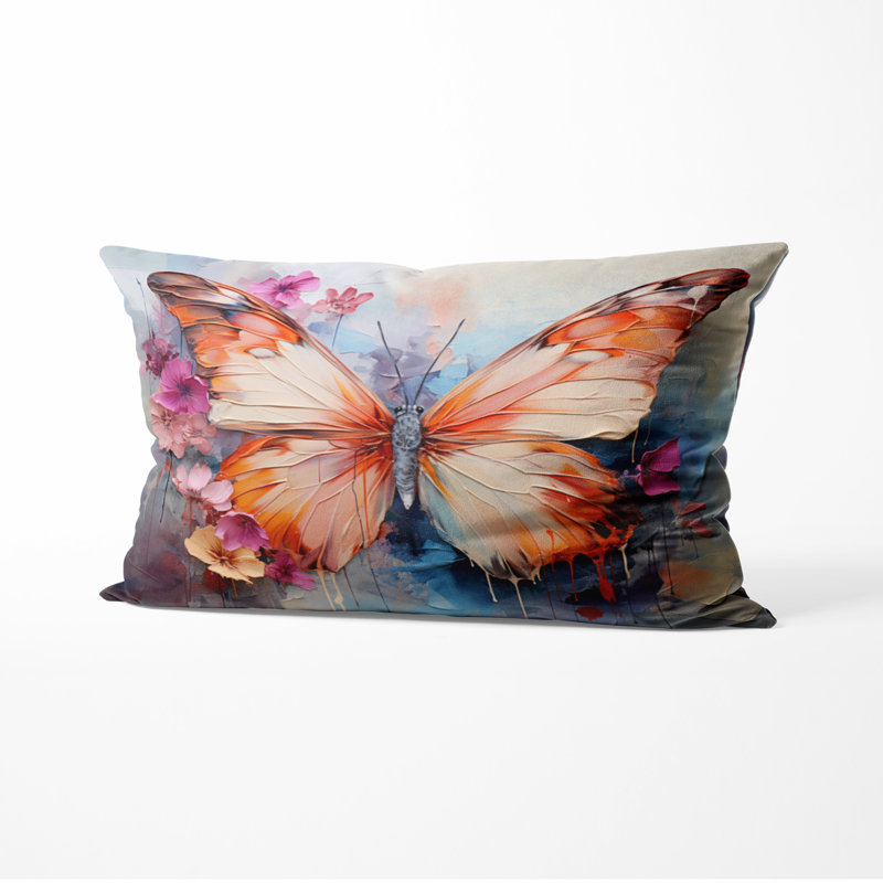 Coussin décoratif papillon - Coussin Butterfly, H 12 po x l 20 po