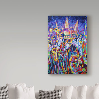 'Jackson Square Jammin Jazz' Acrylic Painting Print on Wrapped Canvas