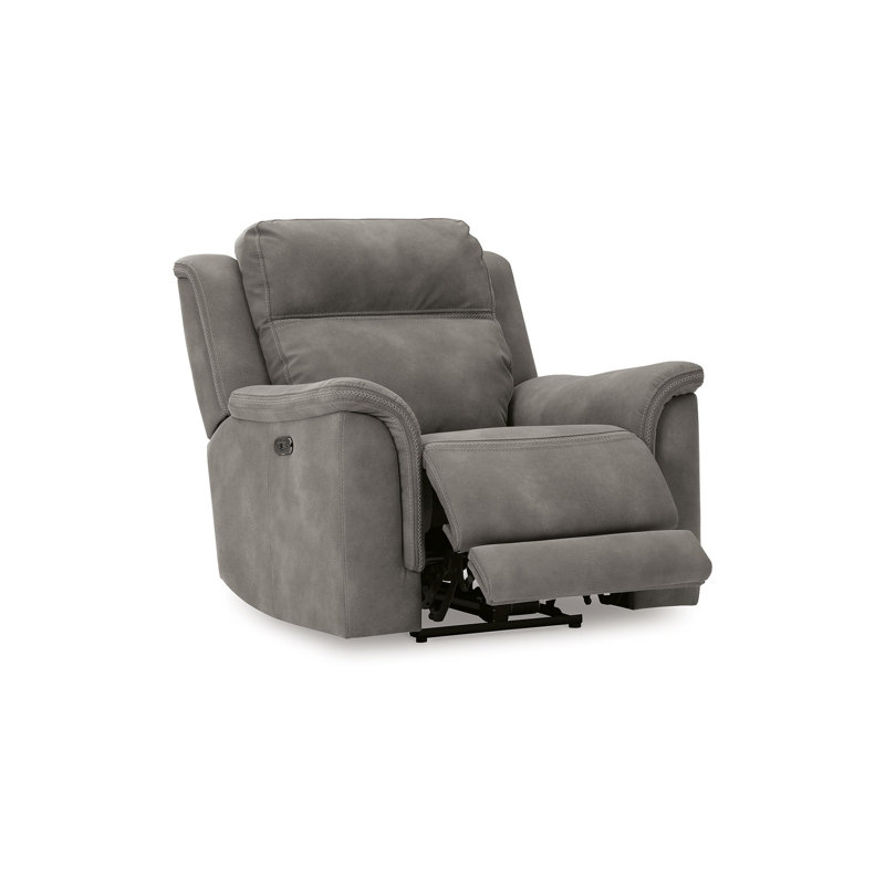 Fauteuil inclinable électrique Corbin, réglable, port USB, similicuir, Gris ardoise, Gris ardoise