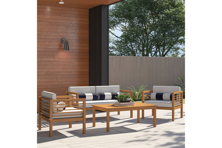 Wooden outdoor sofa set