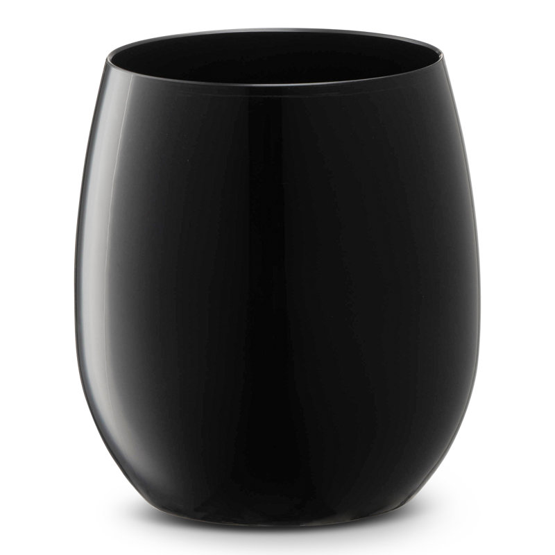 12 oz Verres à vin en plastique noirs sans pied élégants