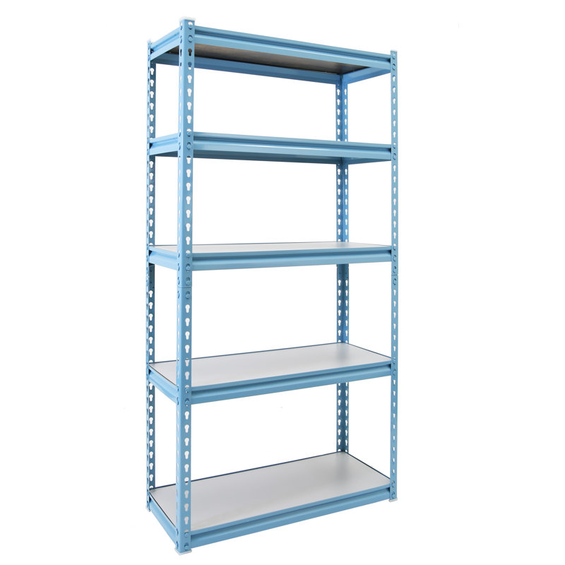Omere Iron Height -Adjustable Shelving Unit, 72" H x 42" W x 16" D, Blue