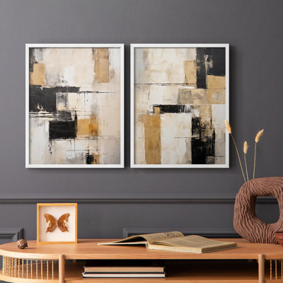 Série ABSTRACT CDI - reproduction encadrée de qualité supérieure - prête à être accrochée - aucun clou requis - aucun clou requis