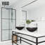 Lavabo de salle de bain vasque circulaire fait main en verre noir MatteShell ™