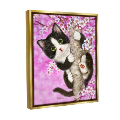 "Kitten & Cherry Blossoms" par Kayomi Harai sur toile