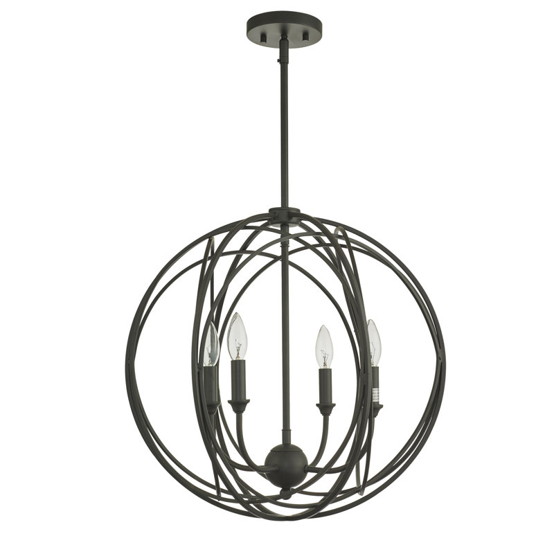 4 - Light Dimmable Globe Chandelier