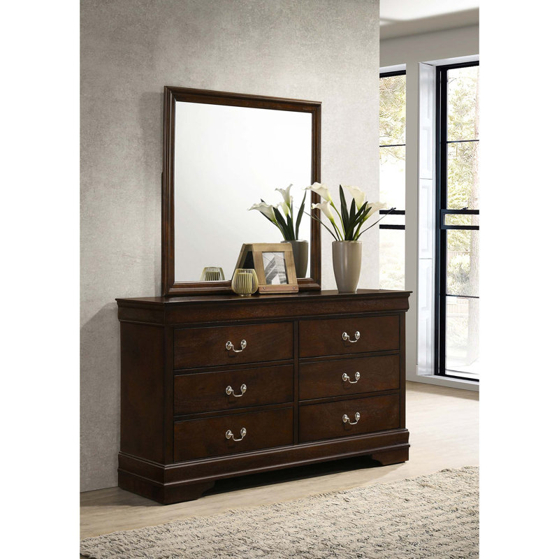 Ensemble de commode à 6 tiroirs avec miroir pour rangement organisé Timeless