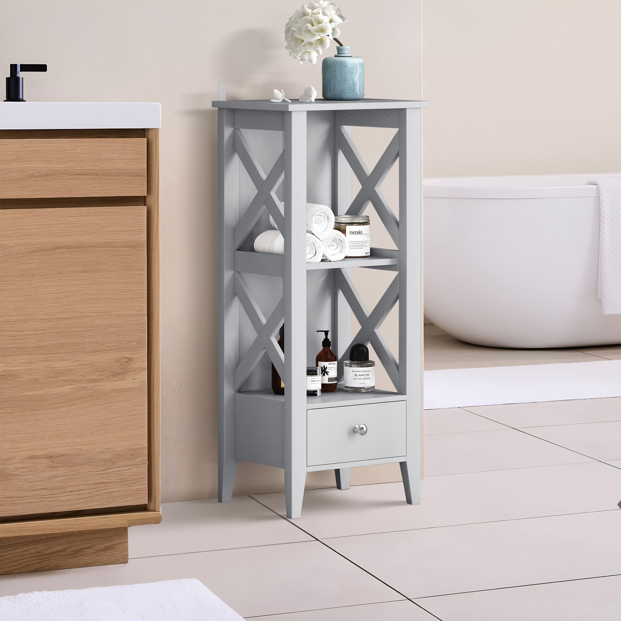 Rebrilliant Rainu Freestanding Bathroom Shelves | Wayfair