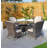 Anikha 4 - Person Wicker Patio Dining Set with Round Table , Cushions Included-1004006867-1004003093