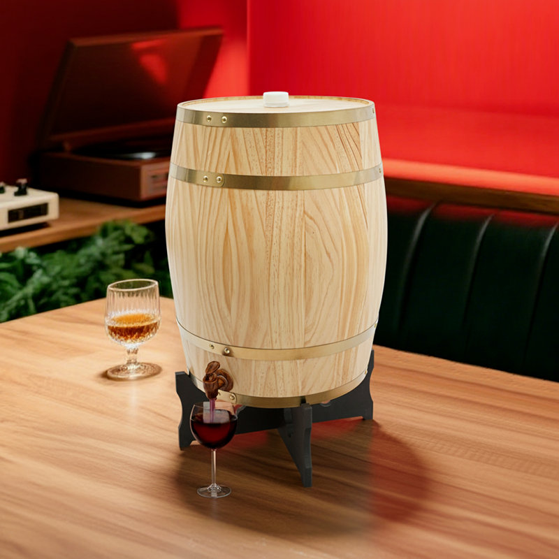 Distributeur de boissons vertical 7,93 gallons, Bois naturel