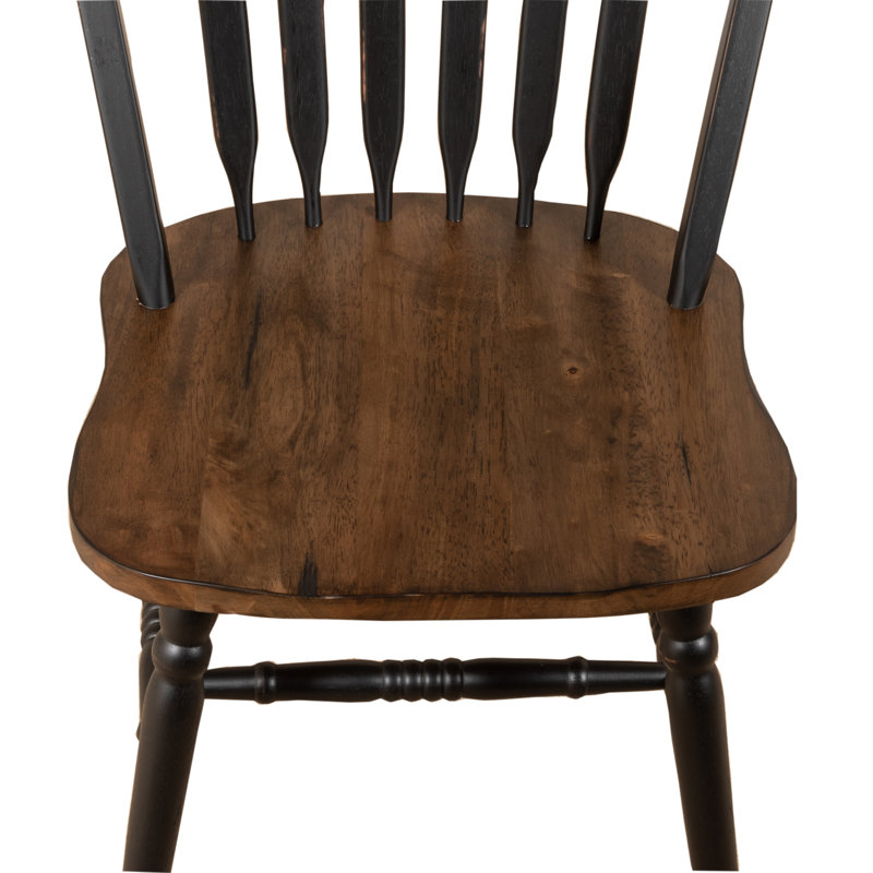 Judique 17.5'' H Solid Wood Side Chair, Black/Brown
