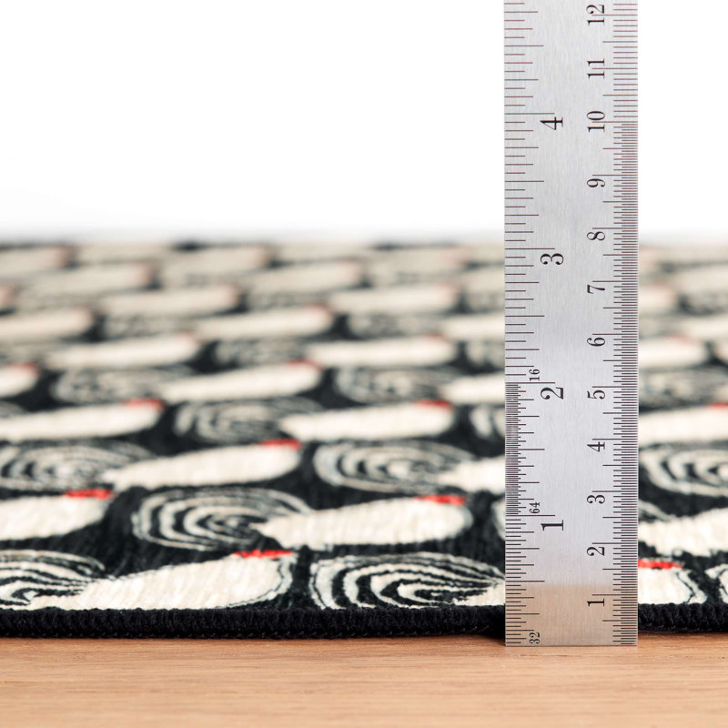 Cockadoodledoo Multi Machine Washable Rug, Rectangle 5' x 8'