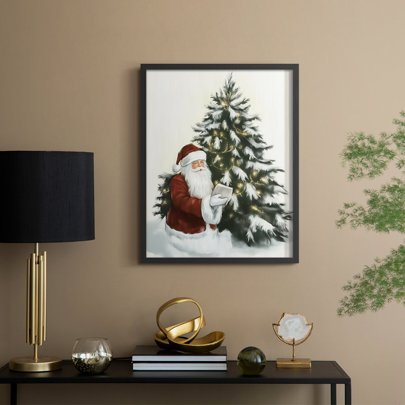 «Christmas Holiday Art CCL XXVII», reproduction encadrée - bois massif, Noir, noir, noir, noir, H 21 po x l 17 po