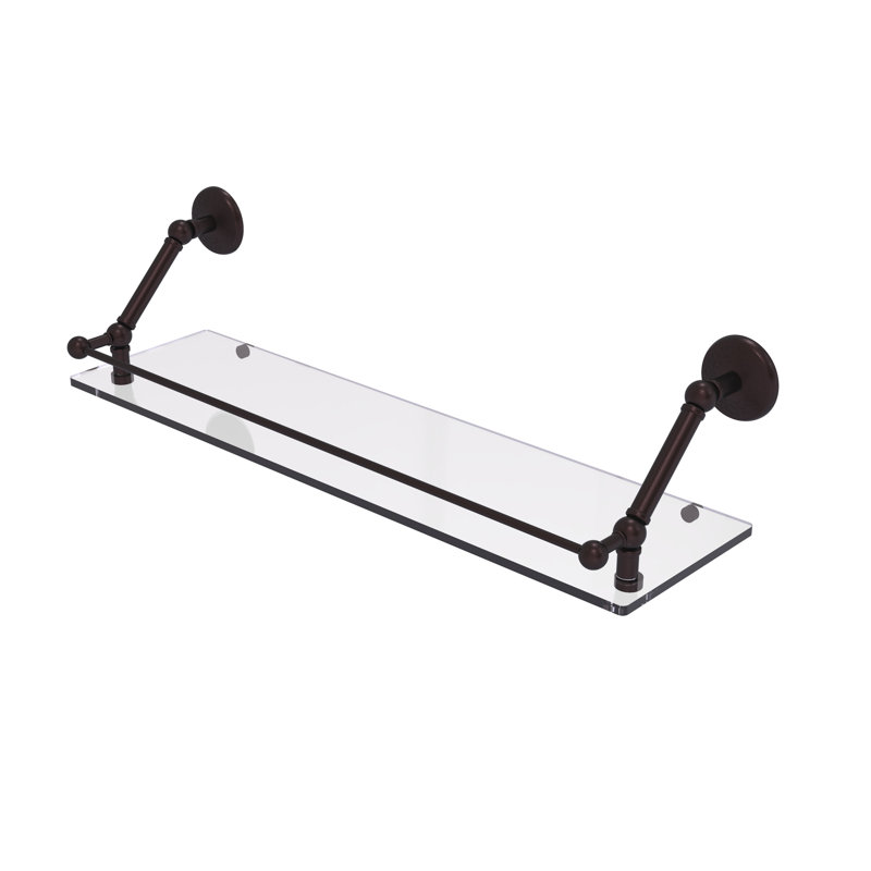 Tablette flottante avec barre de galerie Marchmont, Bronze antique, H 8 po x l 30 po x P 8,6 po