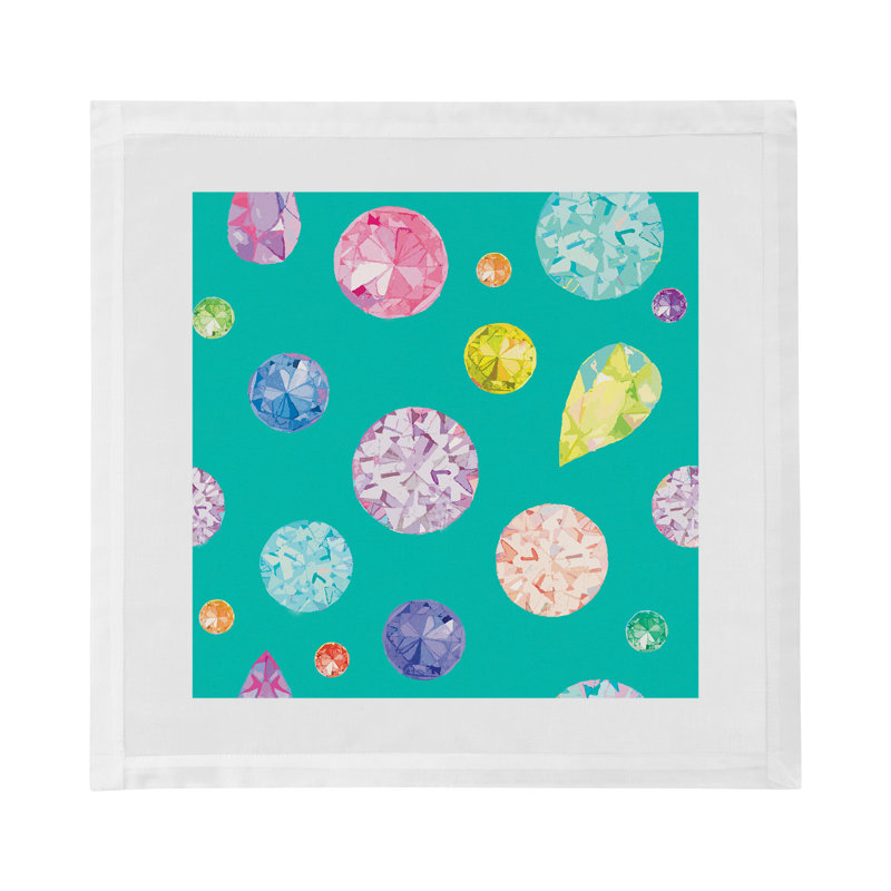 Jewel Cotton Sateen Dinner Napkins, Cyan