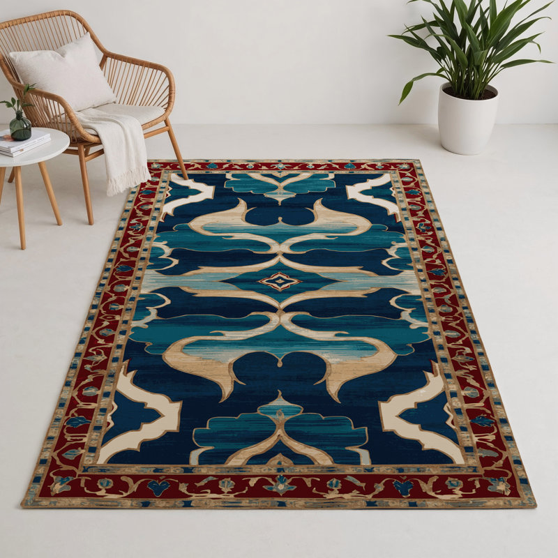 Tapis d'intérieur et d'extérieur mauve Persian, Rectangle 5 pi x 7 pi