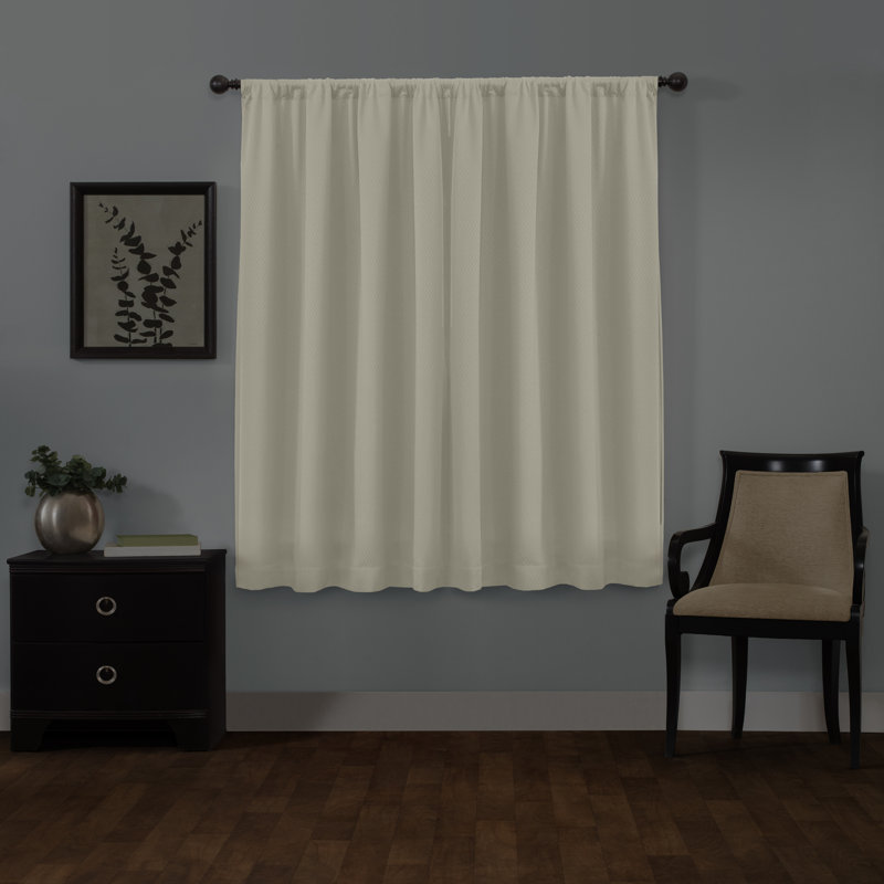 Kohan Curtain Single Panel, 50" W x 63" L, Beige