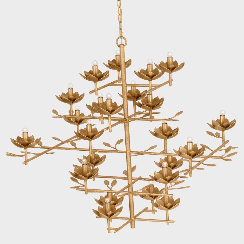 Clementine 23 - Light Chandelier, Antique Gold Leaf