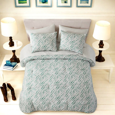 Ensemble de literie pour très grand lit californien, polyester, marbre vert moderne