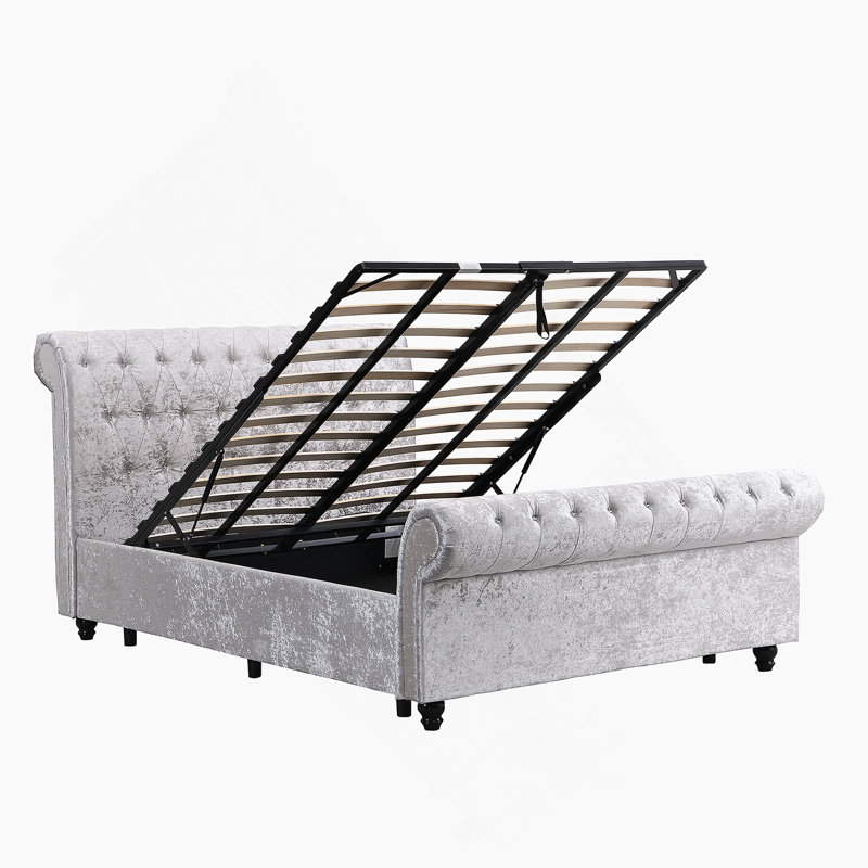 Grand lit de rangement tapissier Hartfried