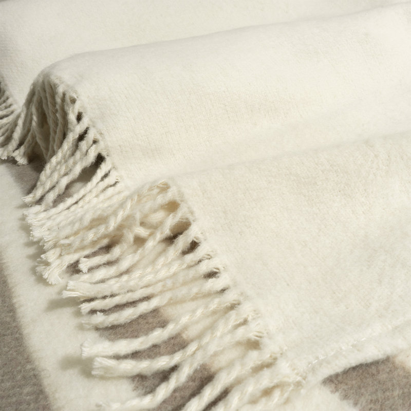 Nona Throw Blanket, Cream;Taupe