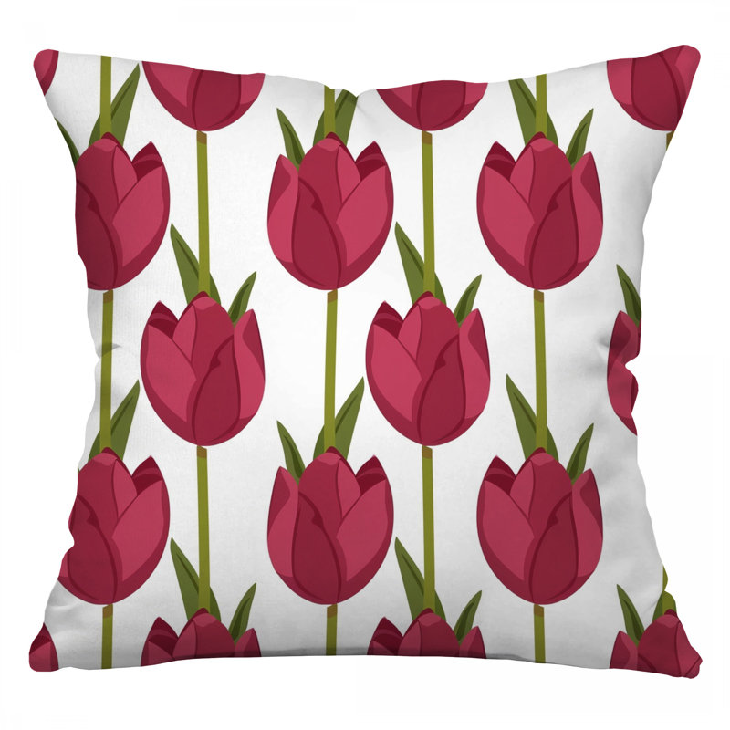 Coussin Tulipes, Carré 14 po