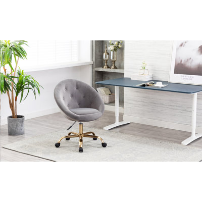 Chaise de bureau ergonomique rembourrée en velours
