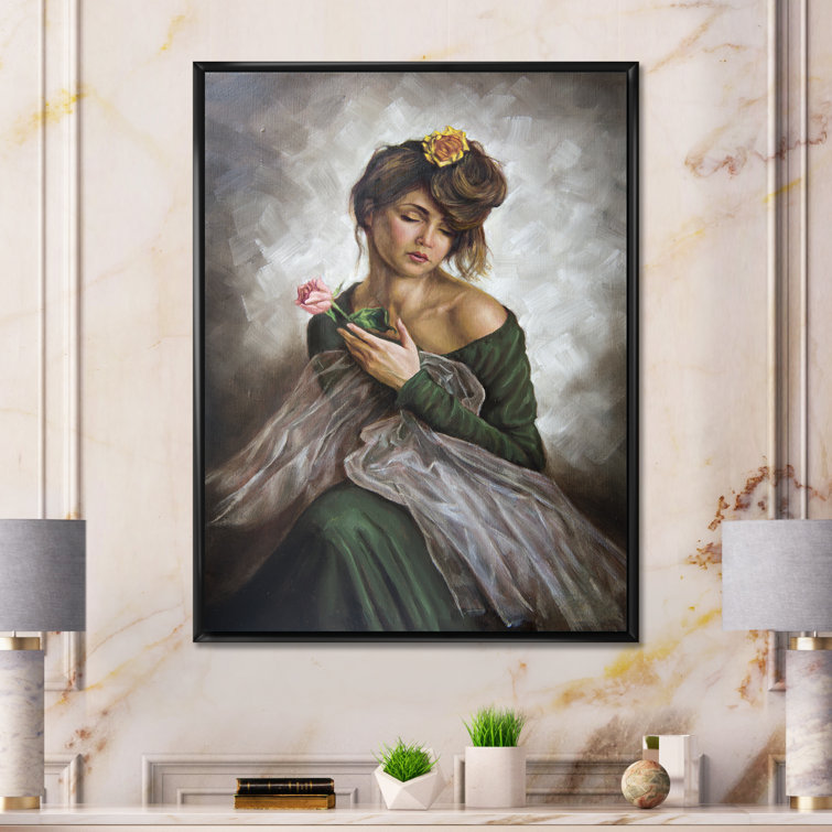 House of Hampton® Vintage Sensual Woman Painting II Framed On Canvas Print  Wayfair