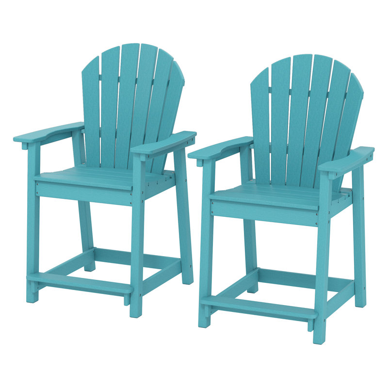 Chaises / tabourets de bar d'extérieur en PEHD Adirondack, Bleu