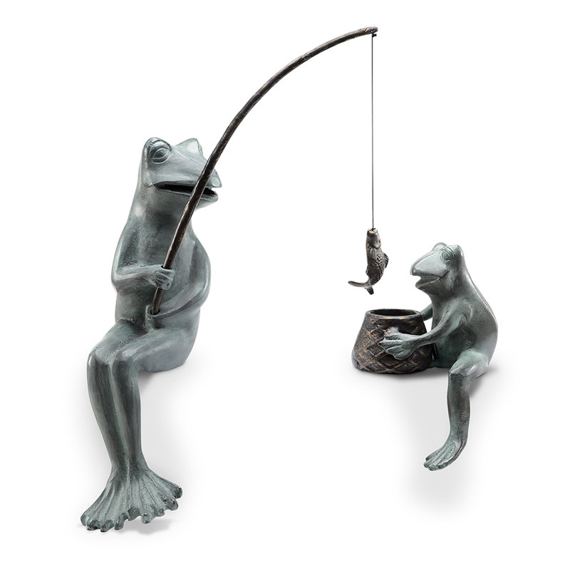 Statue de jardin de grenouille et maman