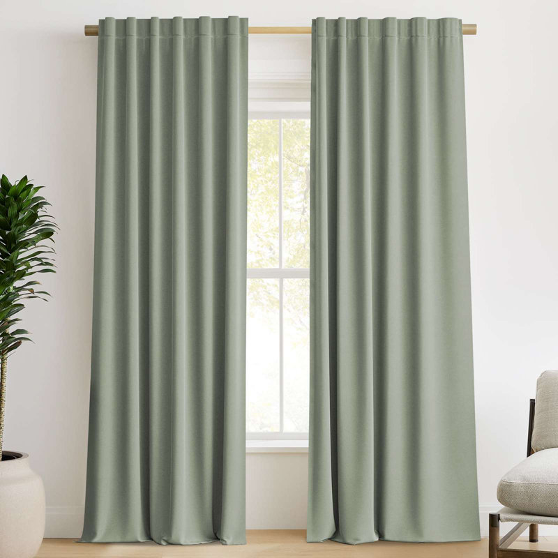 Curtains Thermal Insulated Window Treatment Panels Room Darkening Drapes for Living Room Back Tab/Rod Pocket Bedroom Draperies 2 Panels