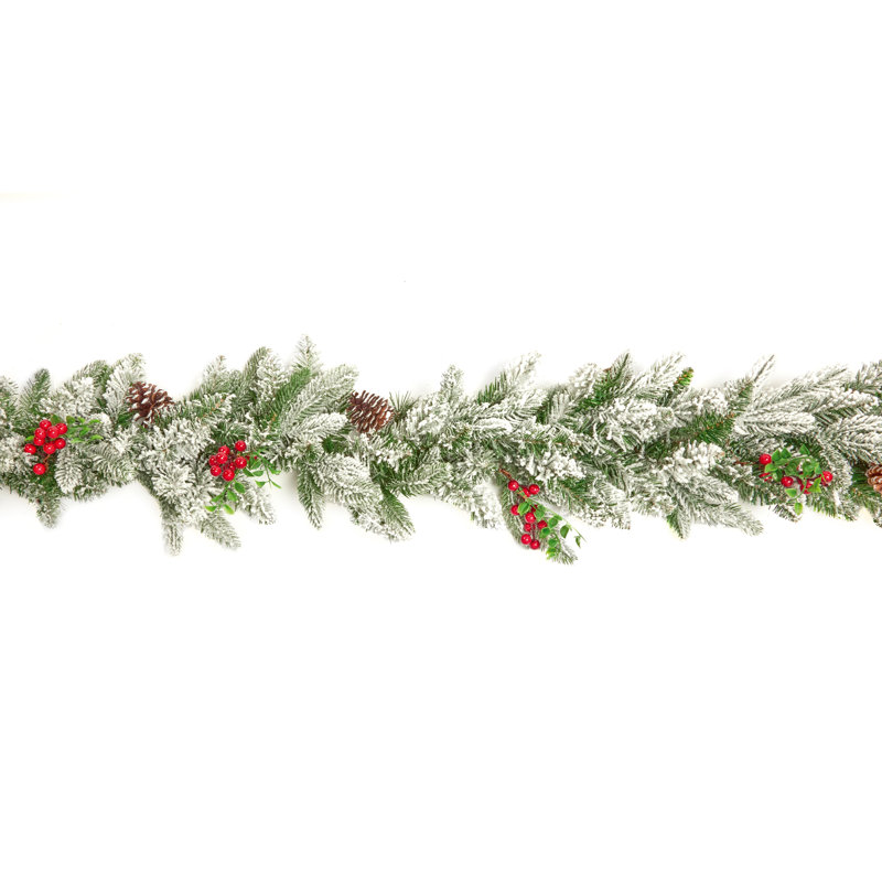 2.7m Pre-lit Snowberry Pine Garland