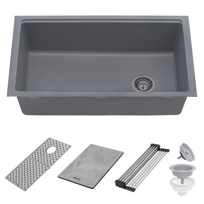 Ruvati 33" L x 19" W Undermount Kitchen Sink with Accessories