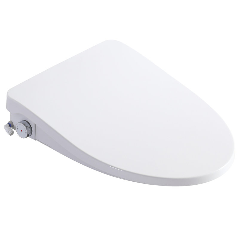 Smart Bidet Seat With Side Knob - Multiple Wash Modes, Water Temperature And Adjustment, Automatic Nozzle Cleaning, Digital Display, Night , White Plastic For Bathroom Refresh Modern