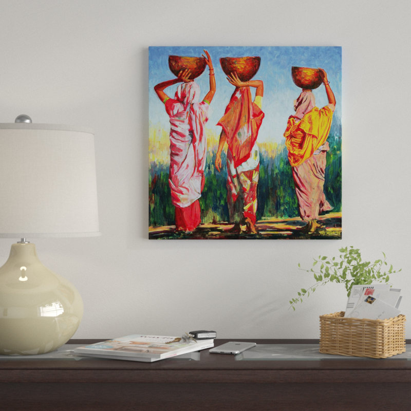 « three féminins », reproduction sur toile, H 37 po x l 37 po x P 1,5 po, Toile tendue, Pas de tapis