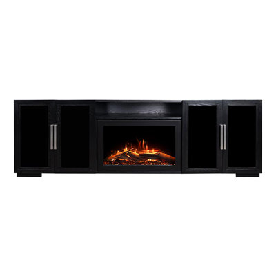 Meuble télé avec foyer électrique de 80 po Modern Ember Channing