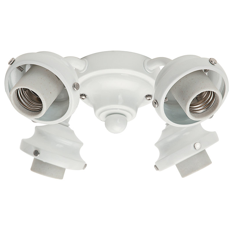 4-Light Ceiling Fan Light Fitter, White