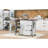 54.5" Style Kitchen Island With Internal Drawer And Retro Metal Decor - Rolling Cart For A Vintage Look Storage Charging Station Wheel Design Easy Mobility-2059941439