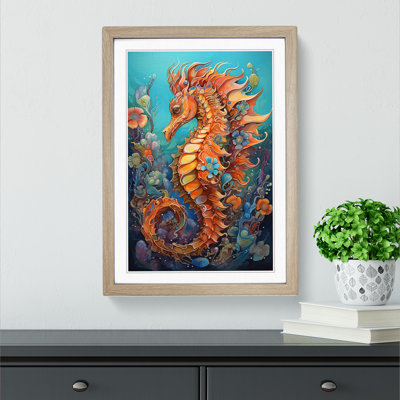 Seahorse Expressionism 1 Piece Single Picture Frame Wall Art