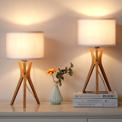 Solid Wood Tripod Lamp