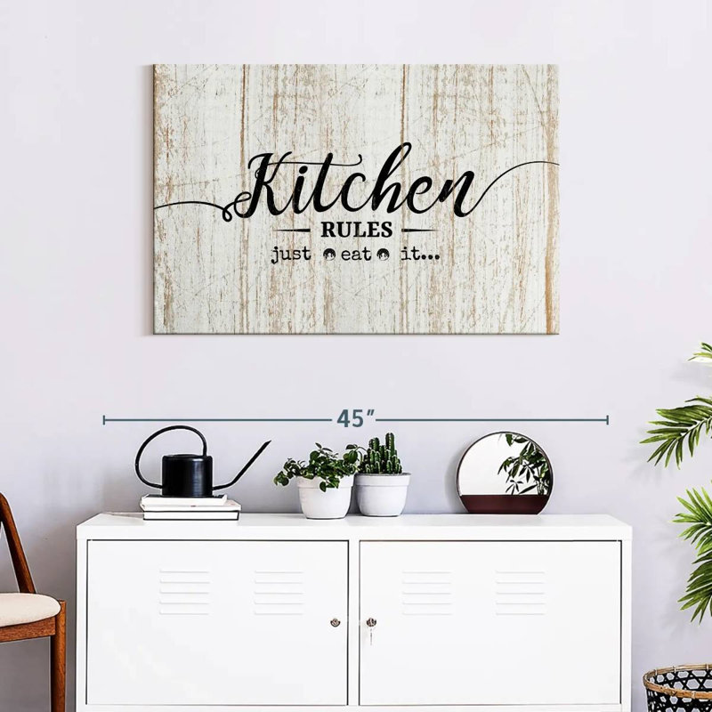 Kitchen Rules Wall Sign Canvas Print, 36" H x 24" W x 1.25" D