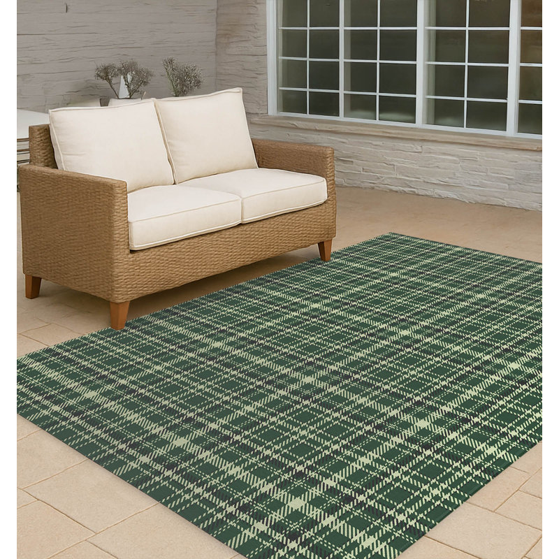 Tapis d'extérieur antidérapant Rocky Tartan, Rectangulaire 3 pi x 5 pi